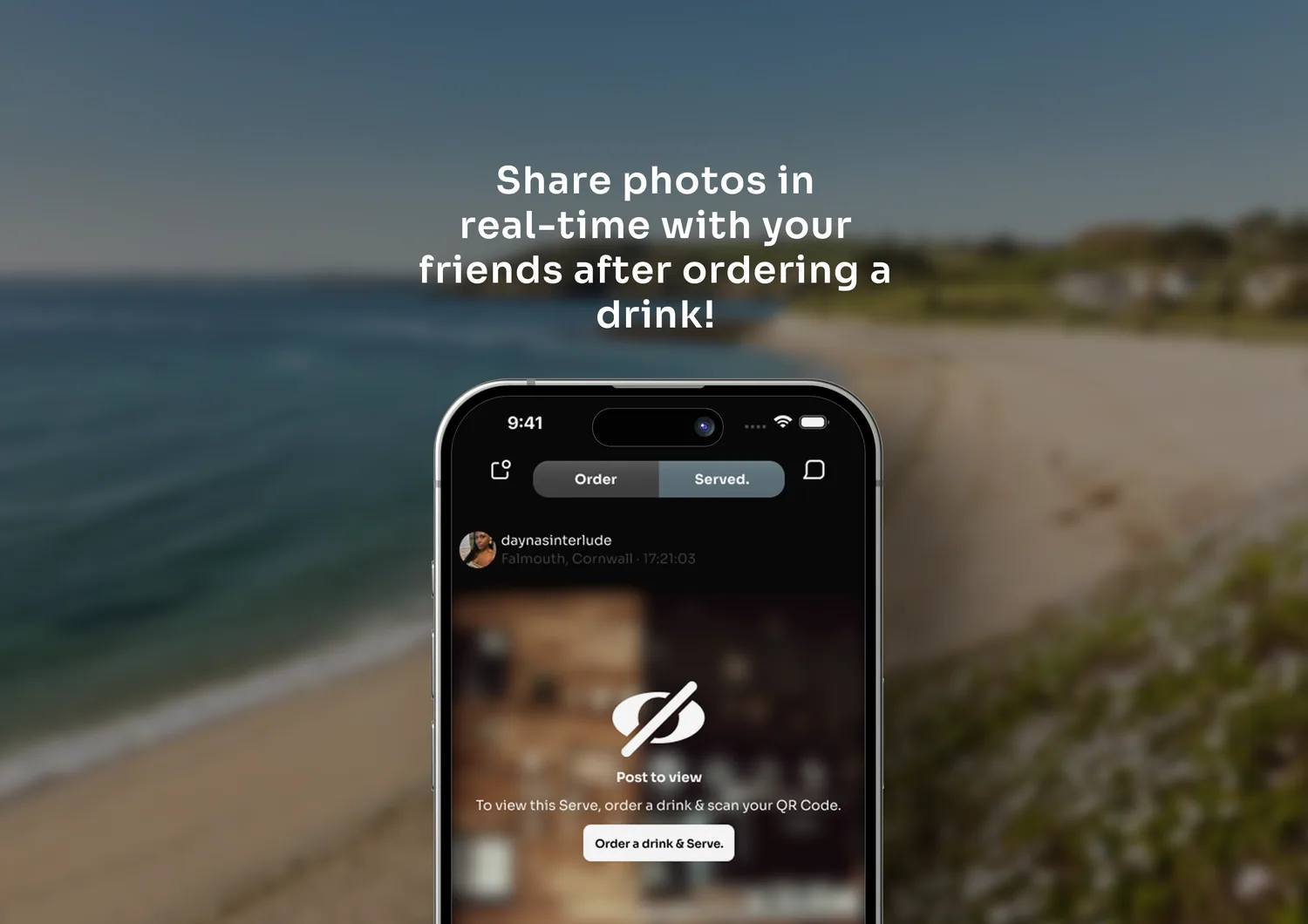 The app's photo sharing screen